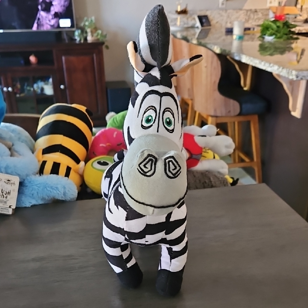 Plush Zebra Stuffed Animal - Black & White